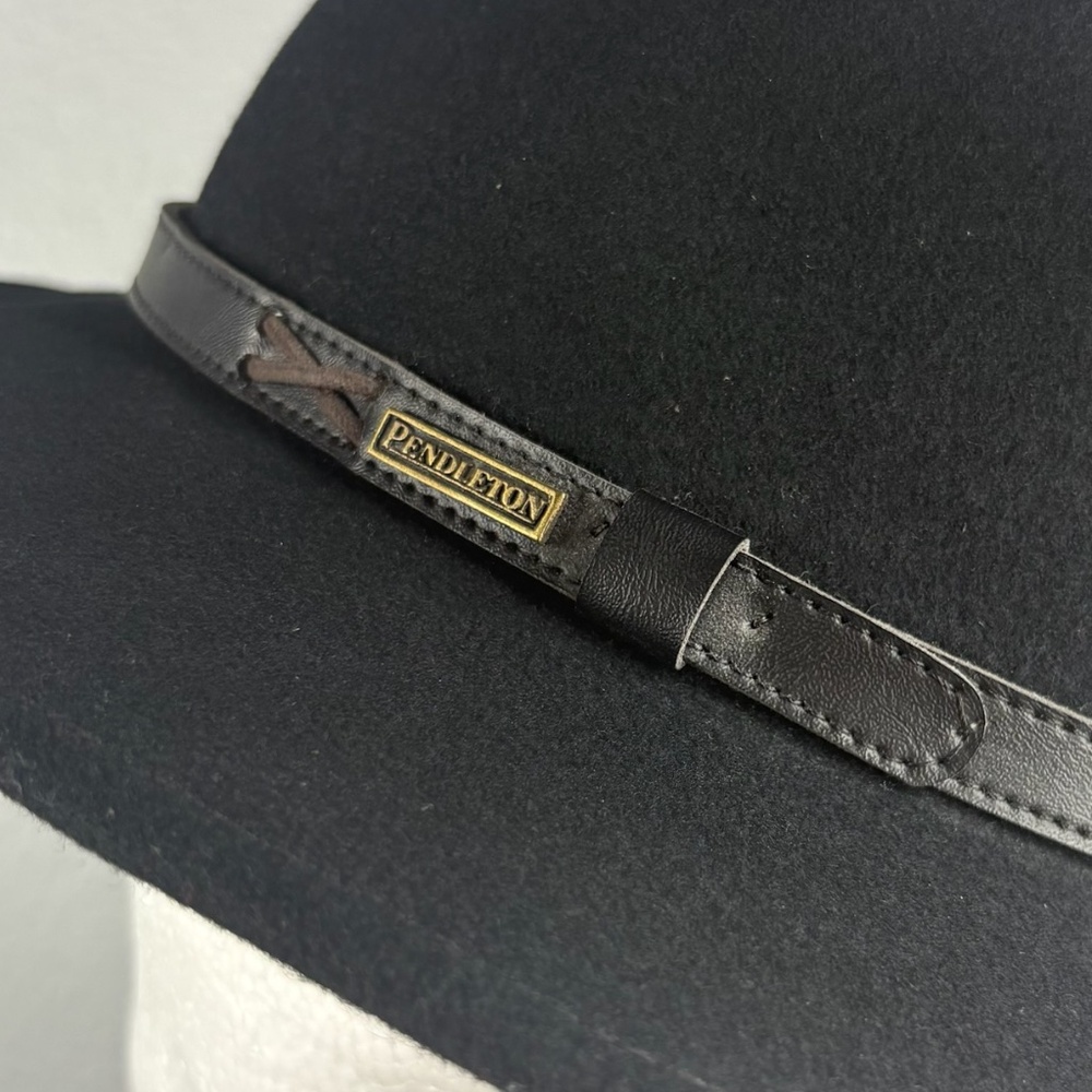 Pendleton Black 100% Wool Fedora Hat - image 5